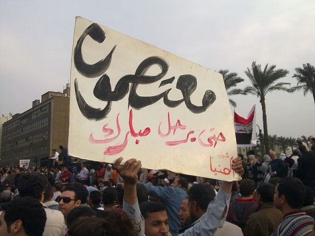Egypt protesting until Mubarak resigns wikicommons