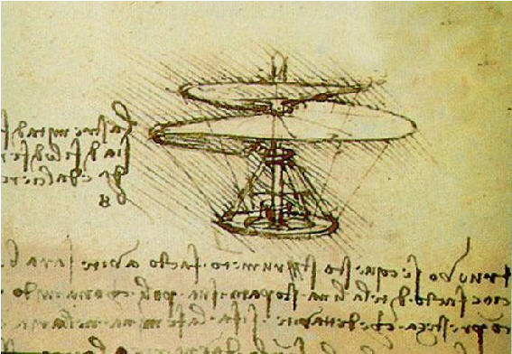 Da Vincis helicopter design Image public domain