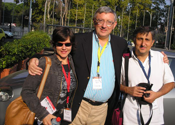 Alan with Eva Golinger (author of The Chavez Code) and Pascual Serrano (editor of Spanish website Rebelion)