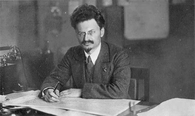 Leon Trotsky at his desk Image public domain