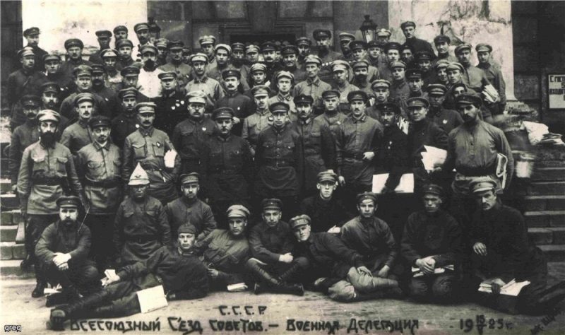 Military delegates to a session of the 3rd All Union Congress of Soviets Image public domain