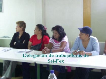 The sel-fex workers at the meeting of the Revolutionary Front