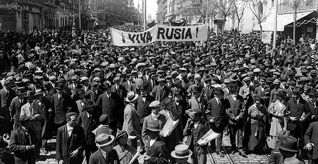 Spanish Communist Party demonstration 1920s Image public doman