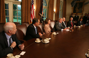 President Bush meets with Congressional members