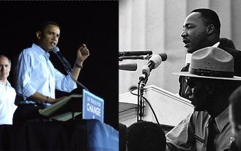 Obama and King - not so alike like after all. Photo on the left by bonayur on Flickr